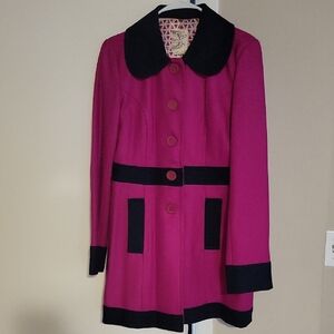 Stylish Pink and Black Women's Coat